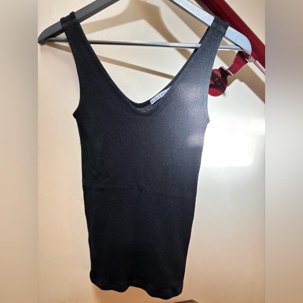 Michael Stars Classic Black Tank Top shimmer